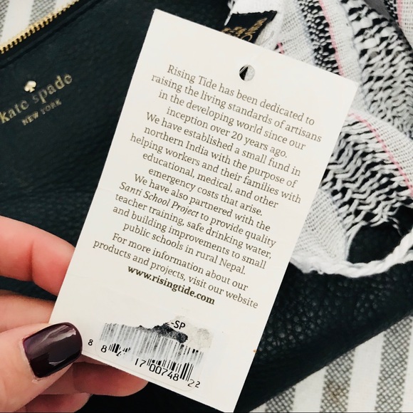 White, Black, & Pink Sparkle Scarf! - Picture 5 of 9